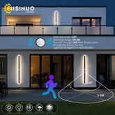 Outdoor Wall Light with Motion Sensor - IP65 Waterproof LED Porch Lamp for Villa & Garage - Himpall